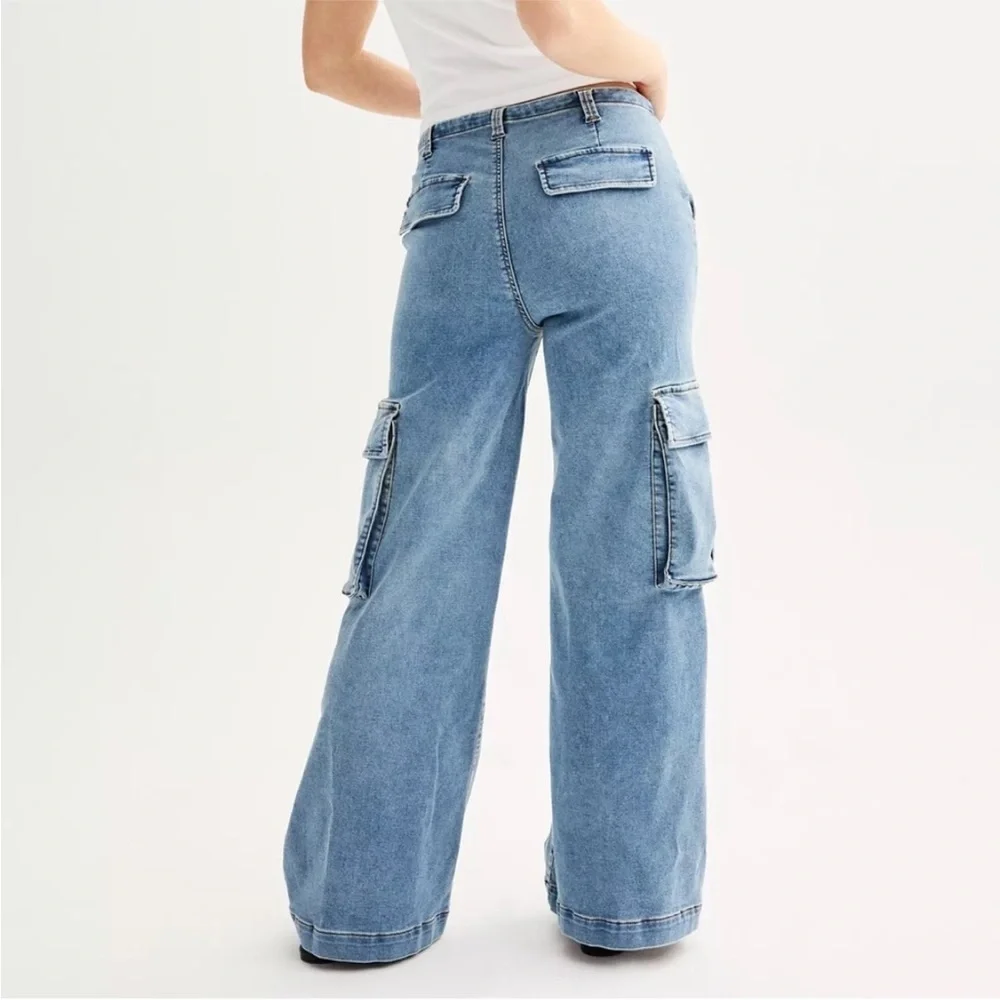 Tinseltown Ultra Wide Leg‎ Cargo Jeans – Size Large | 32” Inseam - Picture 2 of 16